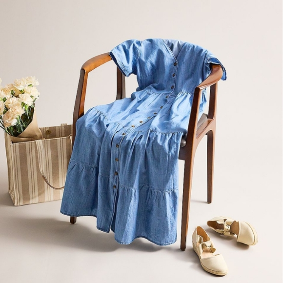 Sonoma Dresses & Skirts - Sonoma Goods for life button front tiered midi dress size L